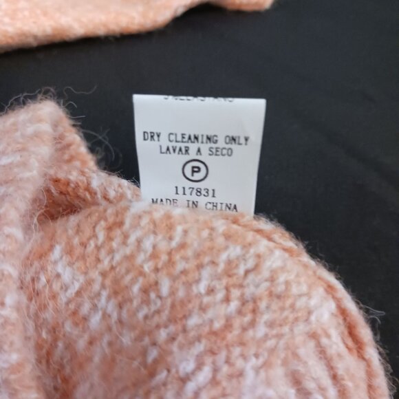 NWT, Pink Clover, Size L, Peach/Orange Color Knit Pullover Crewneck Sweater - Picture 9 of 11